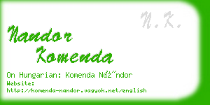 nandor komenda business card